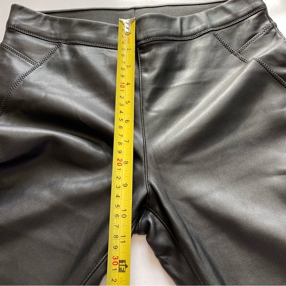 Free People Vegan Leather Biker Leggings Black High Rise Skinny Pull On Size 26 - Picture 10 of 11